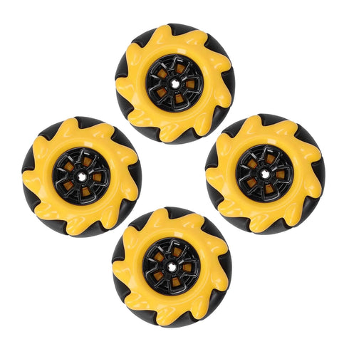 Mecanum Wheel 48mm Omni Directional Electric Motors Parts for Smart Robot Car Accessories DIY Components, 2 Pairs.