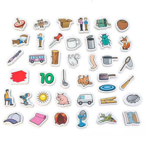 Junior Learning Rainbow CVC Objects Magnetic Foam Set, 40 Pieces, Ages 4-5, Phonics, Pre K-K Learning Toy