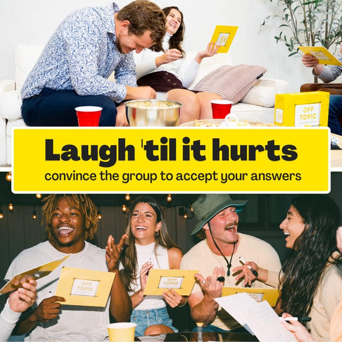 2-8 OFF TOPIC Party Game for Adults - Fun Adult Board Games for Groups of Players - Hilarious Game Night Card Game