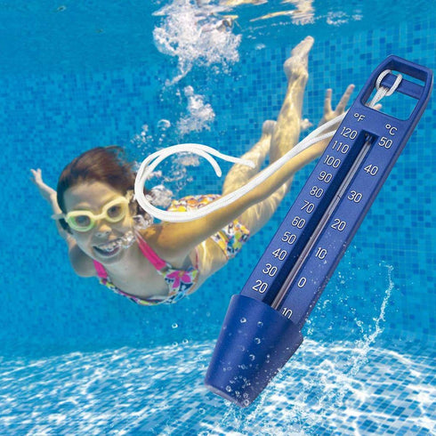 Floating Baby Bathtub Thermometer - Blue with Rope Design
