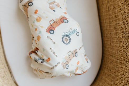 Hayride Large Premium Knit Baby Swaddle Blanket - Copper Pearl