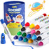 JUPITEARTH 18 Colors Rocket Tempera Paint Sticks with 120 PDF Coloring Pages,