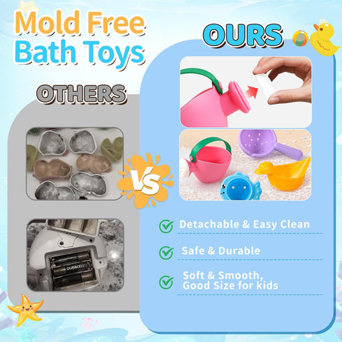 1-3 10 1 2 3 4 5 6 Toddler Bath Toys for Kids Ages PCS Baby Bath Toys Mold Free with Multi Color & Shape Stacking Cups