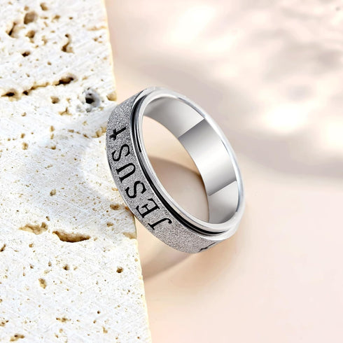 5 6 7 8 9 10 OreilleStar Fidget Spinner Anxiety Ring for Women: Fidget Toys Adults Cute Jesus Cross Thumb Ring