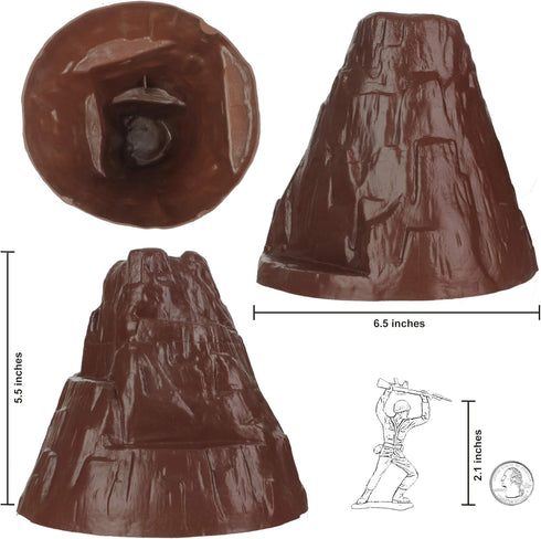 Tim Mee Toy TimMee Playset Battle Terrain Plastic Army Men Accessories - Volcano Island Boat