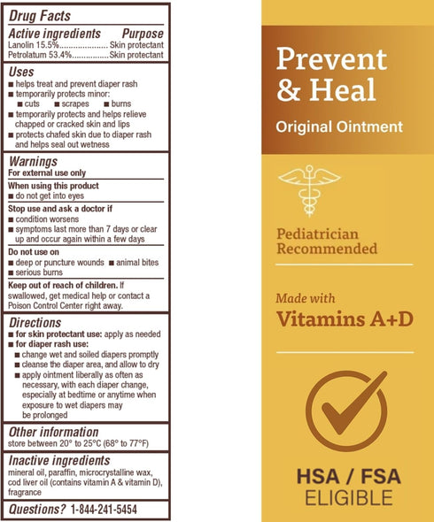 1.5 Packaging A+D Original Diaper Rash Ointment, Baby Skin Protectant with Lanolin and Petrolatum, Seals Out Wetness