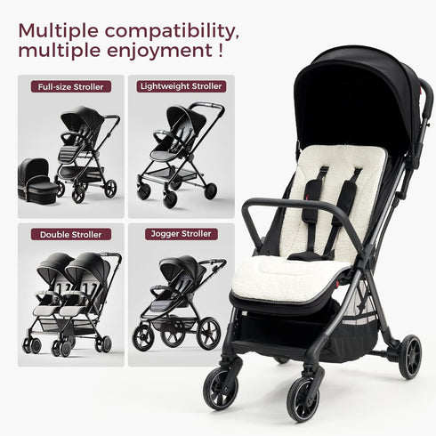 Momcozy Reversible Stroller Cushion | Universal Breathable Stroller Liner | Winter Warm Car Seat Liners | Crib Carriage