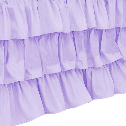 CATPAN 3 Girls,17.7" Cribs,28"x 52" Ruffled Crib Skirt Baby Bed:Solid Tiered Crib Baby Bedding Skirts,Crib Bed Skirt