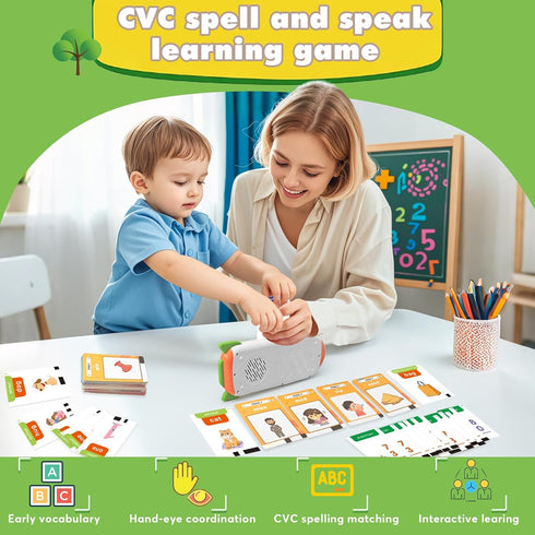 HUBFIVY 2-8, 56 106 Alphabet Talking Flash Cards & Math Games for Kids Speech Therapy Toys, ABC Learning Toys, Math