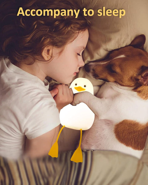 Attivolife Duck Night Light for Kids, Cute Silicone Lamp with Touch Control, Dimmable, USB Rechargeable LED Decor