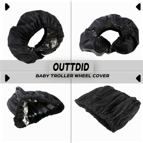 4Pcs (2Pcs 2 Baby Stroller Wheel Cover,Dustproof Kid Baby Wheelchair Protector Baby Stroller Wheel Covers Pushchair