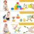 SYUUKH 6 in1 6-12 6-12 12pc 2 Montessori Baby Toys MonthsMontessori Toy for Babies MonthsIncl Building Blocks &Silicone