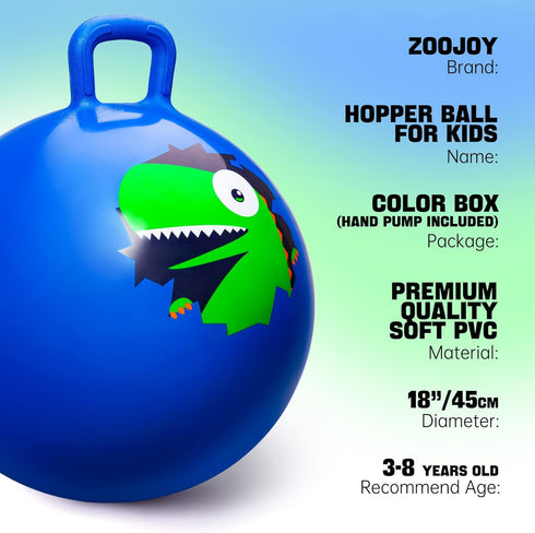 Hopper Ball - Hopping Toys for Kids, 18inch Bouncy Ball with Handle for Boys Girls Aged 3-8