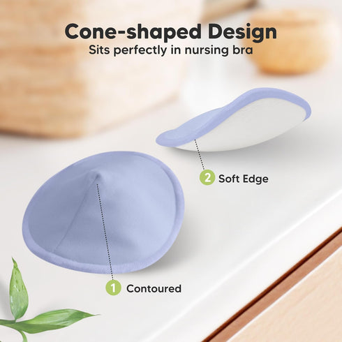 14 5") Organic Nursing Pads - Washable Breast Pads for Breastfeeding, Wash Bag, Viscose Derived from Bamboo Reusable