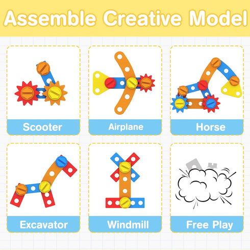 2 Set 2-4, Toys for Year Old Boy - Wooden Kids Tool with Apron, Montessori Toddler Bench STEM Educational Construction