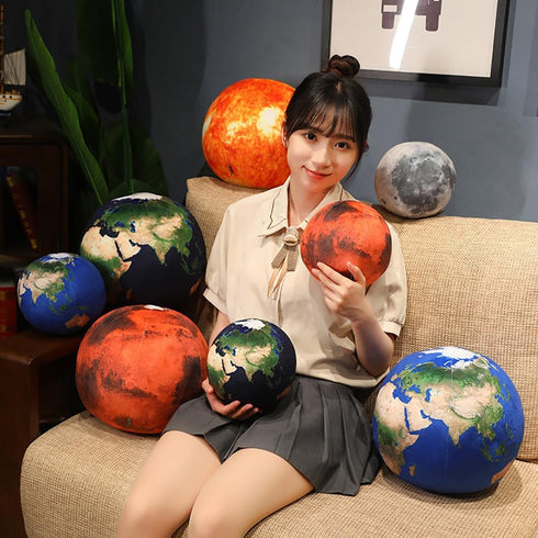 Wgxzyq 8inch Realistic Earth Plush Pillow, Space Planet Stuffed Plush Toy, Birthday Xmas Gift for Kids (Mars)