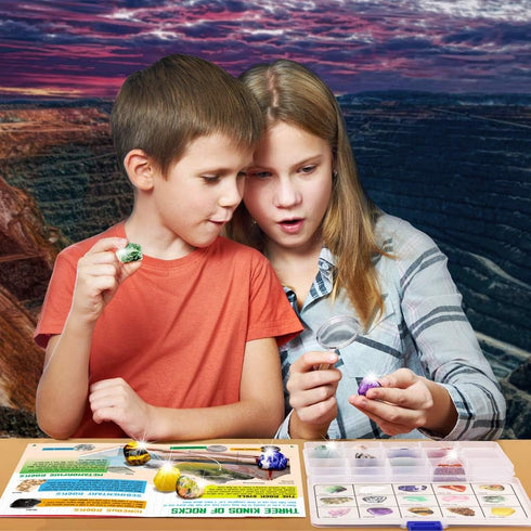 XXTOYS Kids Rocks Collection - 15-Piece Rock Collection with Identification Sheet, Educational Gift for Kids