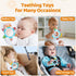 3-6-12 Baby Teething Ring Toy for Months, Silicone Infant Teether for Sore Gum Relief, Soothing Sensory Chew Toy, Ideal