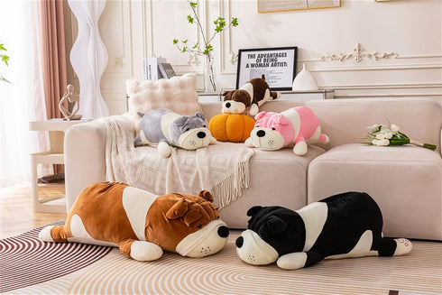 Bulldog Gray Stuffed Animal Plush Hugging Pillow for Boys and Girls, Children's Day Gift, 23.6in/60cm