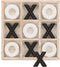 NIKKY HOME Rustic Wooden Tic Tac Toe Game Coffee Table Decor, 10.6 Inch Black & White Board