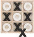 NIKKY HOME Rustic Wooden Tic Tac Toe Game Coffee Table Decor, 10.6 Inch Black & White Board