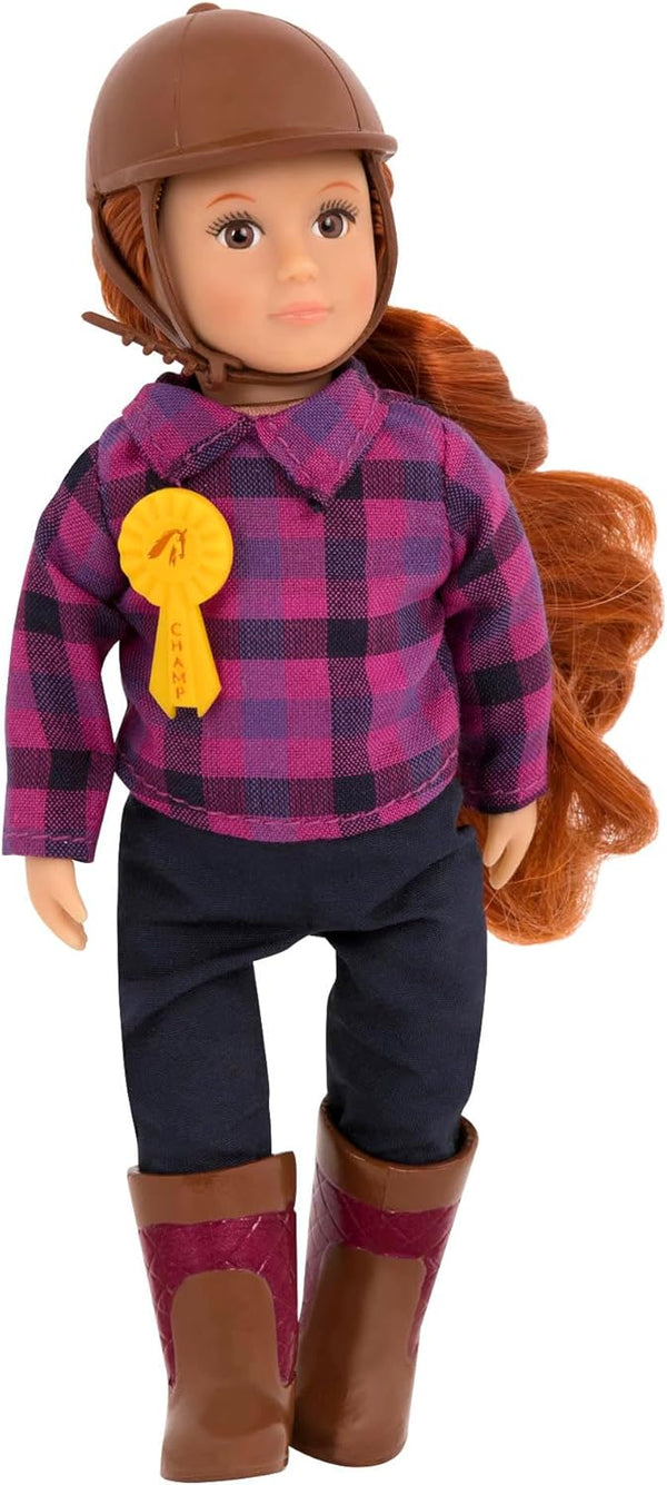 Lori 6-Inch Horseback Riding Mini Doll with Equestrian Outfit, Accessories, Helmet, Boots & Ribbon