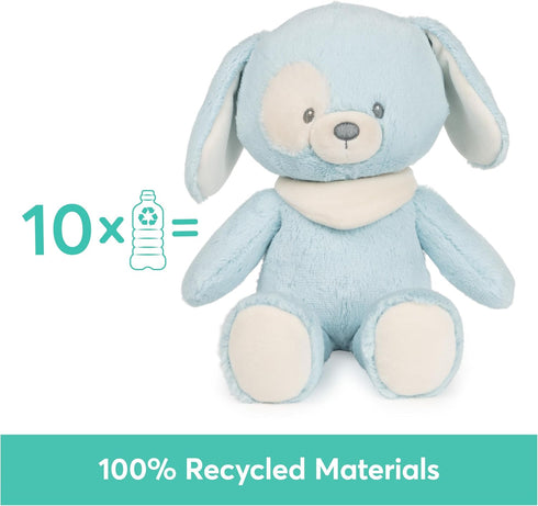 GUND Baby Sustainable Puppy Plush, 13” Stuffed Animal Made from Recycled Materials, Blue/Cream
