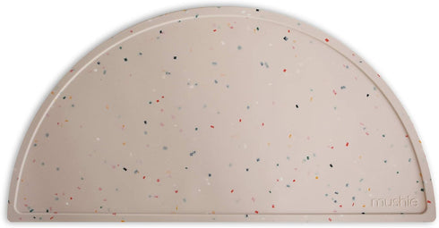 mushie Silicone Placemat for Kids, BPA-Free Non-Slip Design in Vanilla Confetti