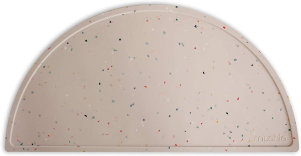 mushie Silicone Placemat for Kids, BPA-Free Non-Slip Design in Vanilla Confetti