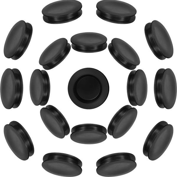 20 Pieces Piggy Bank Plug Stopper Cover, Black Rubber Round Plug, 37 mm Diameter