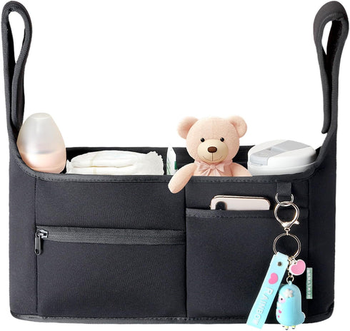 Vanleestar Stroller Organizer, New Fabric Design, Holds 2 Cup Holders for Baby Products,