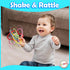 0-6 Rattle & Sensory Teether Toys for Babies, Multicolour Soft Teething Tube, Easy to Clean, Developmental Baby Toys