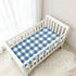 CZXW 52" 28" Navy Blue Checkered Crib Sheets Fitted x Natural Cotton Soft & Breathable for Baby Crib Mattress