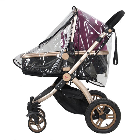 Waterproof Baby Stroller Rain Cover, Clear Breathable Windproof PVC Cover, Universal Dust Wind Pram Accessory for