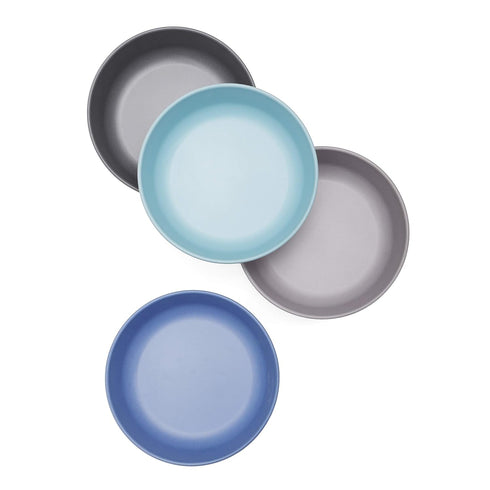 Bamboo Dinnerware Bowls for Kids - Set of 4 Eco Friendly Toddler Bowls, Non Toxic & Kid Safe Dishes for Cereal & Soup,