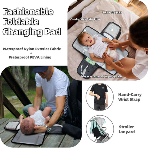 Backpack ROSEGIN Diaper Bag for Dad and Men, Large Travel Baby Bag with Changing Pad, Pacifier Case, Removable Flag