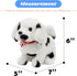 Hopearl Walking Point Dog Interactive Electronic Pet Plush Toy Puppy Woof and Moving Animated Nodding Head Gifts for Toddlers Birthday, Black, 7''