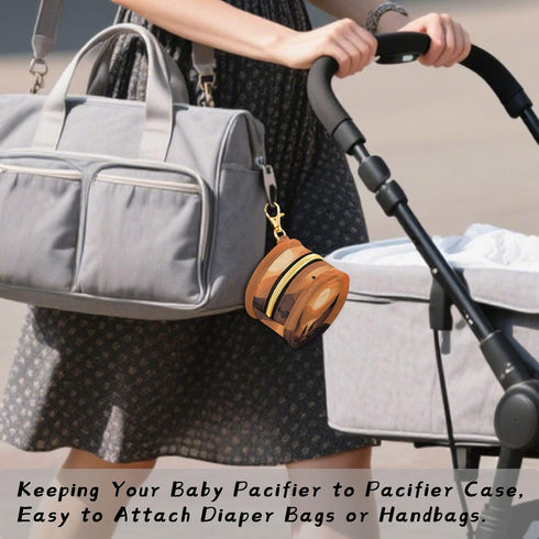 YETTASBIN Cowboy Portable Pacifier Holder Case with Metal Hook Buckle & Zipper for Diaper Bag and Stroller, Versatile