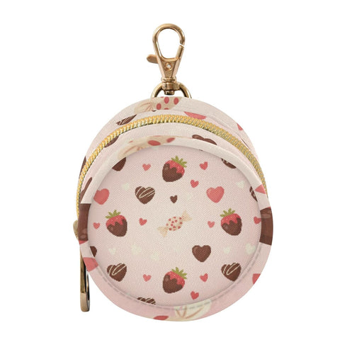 PYBUG Chocolate Round Pacifier Storage Case, Polyester & TPU Lined with Hook Buckle,