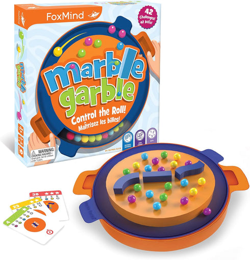 Foxmind Marble Garble Quick Kids Card Game, 4 Difficulty Levels, 20 Minute Family Dexterity Game for Game Night