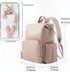 HolaJia Backpack 35L Mommy Faux Leather Diaper Bag with Waterproof Pockets,Stroller Buckle and Changing Pad - Large