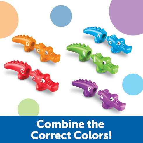 Learning Resources Snap-n-Learn Alphabet Alligators - Toddler Toys, Preschool ABC Activities, Fine Motor Skills