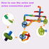 burgkidz STEM Learning Pipe Tube Toy, 188 Pcs Educational Building Blocks with Wheels Baseplate