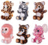 7" Set Pack 6 My OLi Plush Toys Stuffed Animals Bundle of Forest Animal Toys Lion/Elephant/Zebra/Giraffe/Tiger/Leopard