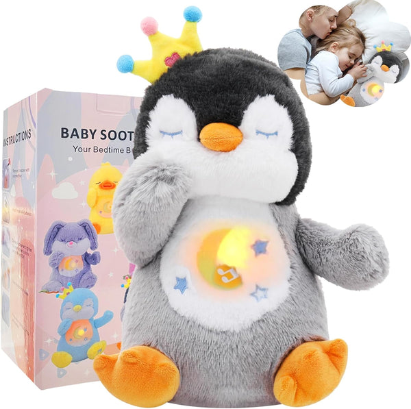 Breathing Stuffed Animal, Soothe Snuggle Penguin Plush for Anxiety Adults and Kids,