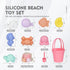 11Pcs Set,Eco 8 MarcZero Silicone Beach Toys,Modern Baby Beach Toys,Travel Friendly Beach Friendly Toy,Silicone Bucket