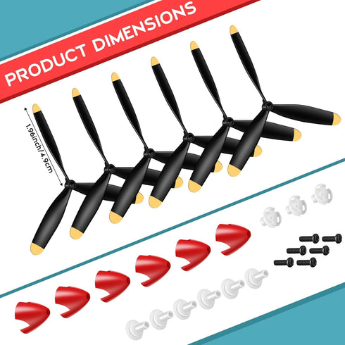 Outus 6 Sets 3 P40 761-13 Spare Rc Plane Propellers Blade Propeller Compatible with Fighter Remote Control Plane Radio