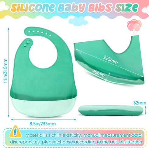 Adjustable Waterproof Silicone Baby Bibs - Soft Feeding Supplies for Kids