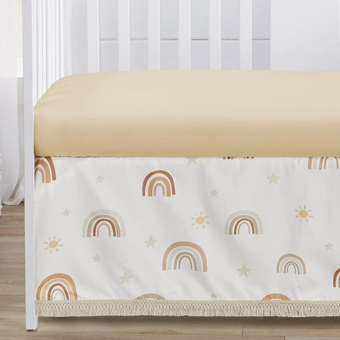 Set 4pc Sweet Jojo Designs Neutral Boho Rainbow Baby Girl Boy Unisex Nursery Crib Bedding Mustard Yellow Pumpkin Orange