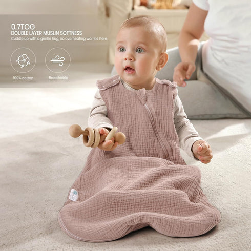 3-9 6-12 lulumoon Sleep Sack Muslin for Baby: Cotton Wearable Blanket for Months - Soft Lightweight Ideal for Nursery
